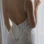 Intricate lace Bohemian style wedding gown from Gala Lahav