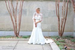 wedding gown with overlay